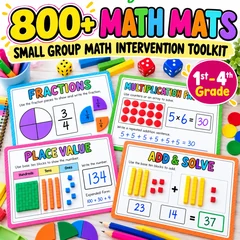 800 Math Mats & Graphic Organizers MEGA Bundle – 1st-4th Grade