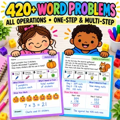 420 Editable Word Problems Year-Long Bundle