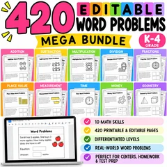 420 Editable Word Problems Mega Bundle