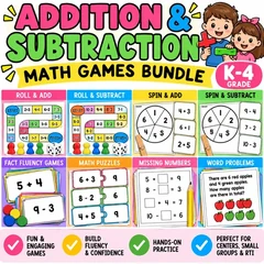 Addition & Subtraction Math Games Bundle