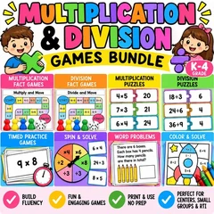 Multiplication & Division Games Bundle